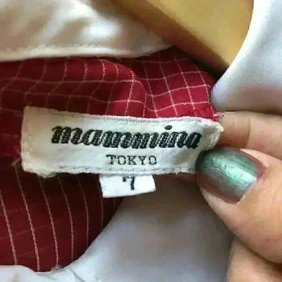 Vtg Retro 80s Mammina Tokyo Chiffon Dress Plaid Re - Picture 6 of 11